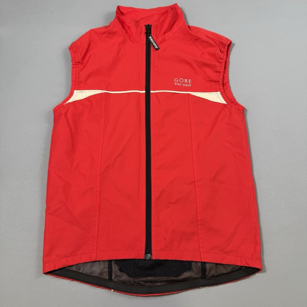 Gore Bike Wear Wind Stopper Cycling Vest Men's Small Red Full Zip Soft Shell